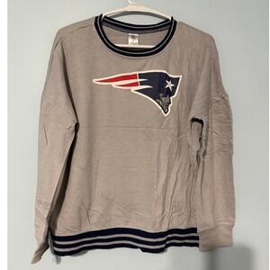 NFL Team Apparel New England Patriots Women's M Sleepwear Sweatshirt Gray 0942